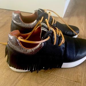 Shushop Black Fringe Sneakers Size 9